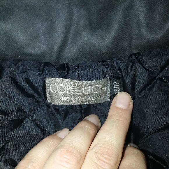 𝅺COKLUCH Winter Black & Grey Contemporary Zipper Front Long Coat Extra-Small - Picture 11 of 16